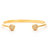 Cubic Zirconia End Cap Open Bangle Bracelet - Gold