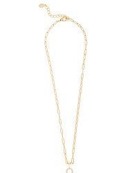 Cubic Zirconia Flower Pendant Necklace - Gold