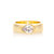 Cubic Zirconia Pear Band Ring - Gold