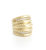 Cubic Zirconia Wide Hammered Band Ring - Gold
