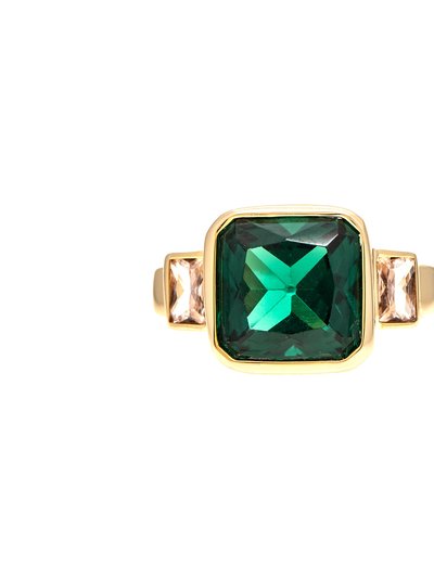 Rivka Friedman Cushion Cut Emerald + CZ Ring product