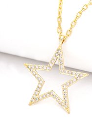 Cut Out Star Cubic Zirconia Pendant Necklace