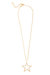 Cut Out Star Cubic Zirconia Pendant Necklace - Gold