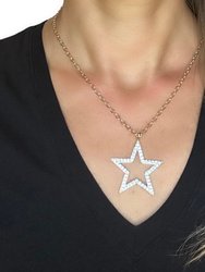 Cut Out Star Cubic Zirconia Pendant Necklace