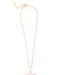 Cut Out Star Cubic Zirconia Pendant Necklace - Gold