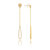 Elongated Teardrop Dangle Earrings - Gold