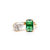 Emerald Crystal + Cubic Zirconia Open Band Ring - Multicolor