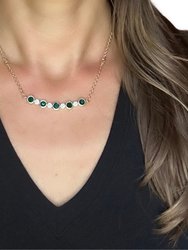 Emerald Crystal + Cubic Zirconia Pendant Necklace