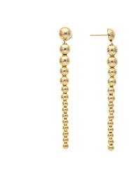 Graduated Polished Bead Drop Earrings - Gold