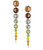 Graduated Rainbow Multi Dangle - Gold