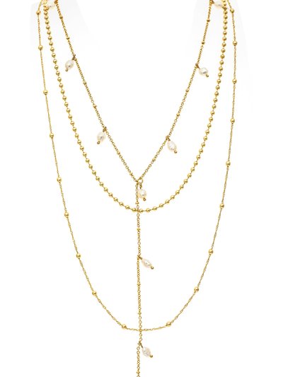 Rivka Friedman Layered Pearl + Bead Chain Necklace Set product