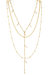 Layered Pearl + Bead Chain Necklace Set - Gold