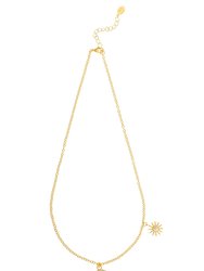 Moon & Star Necklace - Gold