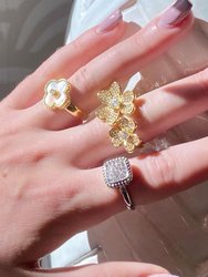 Mother of Pearl Clover Ring