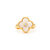 Mother of Pearl Clover Ring - Gold/Blush