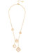 Mother of Pearl Multi Clover Station Y Necklace - Gold