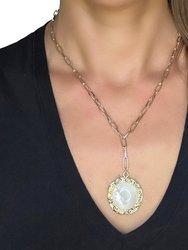 Mother Of Pearl Pendant Link Necklace