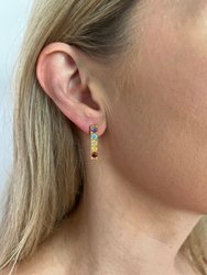 Multi Color Crystal Bar Earrings