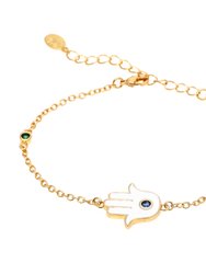 Multi Color Hamsa Chain Bracelet - Multi Color