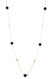 Onyx + Cubic Zirconia Station Necklace - Gold