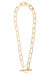 Paper Clip Chain + Cubic Zirconia Toggle Necklace - Gold