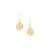 Pave Cubic Zirconia Disc Drop Earrings - Gold