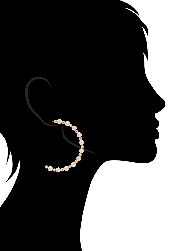 Pearl Demi Hoop Earrings