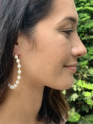 Pearl Demi Hoop Earrings