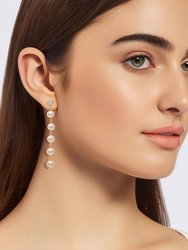 Pearl Strand With CZ Top Dangle Earrings