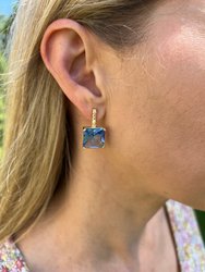 Periwinkle Crystal + Cubic Zirconia Drop Earrings