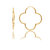 Polished Clover Hoop Earrings - Gold