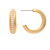 Polished Cubic Zirconia Center Hoop Earrings - Gold