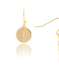 Polished Cubic Zirconia Petite Disc Earrings - Gold