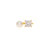 Princess Cut CZ + Pearl Toi Et Moi Ring - Gold