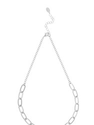 Rhodium Chain Link Necklace - Silver