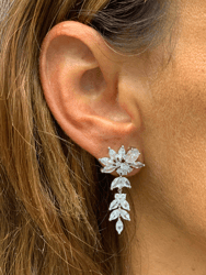 Rhodium Clad CZ Multi-Shape Drop Earrings