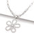 Rhodium Cubic Zirconia Flower Pendant Necklace