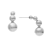 Rhodium Graduated Bead Drop Earrings - Silver