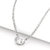 Rhodium Oval Bezel Cubic Zirconia Pendant Necklace - Silver