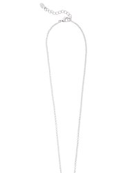 Rhodium Pear Cut Bezel Set Cubic Zirconia Pendant Necklace - Silver