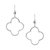 Rhodium Polished Clover Dangle Earrings - Silver