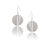 Rhodium Polished Cubic Zirconia Petite Disc Hook Earrings - White Rhodium