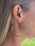 Rhodium Polished Link Hoop Earrings