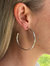 Rhodium Polished Link Hoop Earrings