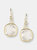 Rock Crystal + Cubic Zirconia Cushion Dangle Earrings - Gold