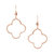 Rose Gold Polished Clover Dangle Earrings - Rose Gold