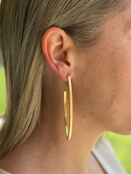 Satin Elongated Hoop Earrings
