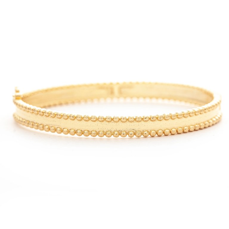 Satin Millwork Edge Bangle - Gold