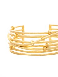 Satin Mini Mina Knotted Cuff Bracelet - Gold