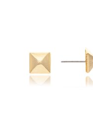 Satin Square Stud Earrings - Gold